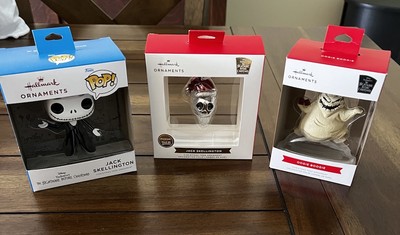 Set Of 3 Nightmare Before Christmas Jack And Oogie Ornaments - New