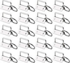50 Sets Key Fob Hardware Key Fob Keychain Wristlet with Split Ring 1 Inch