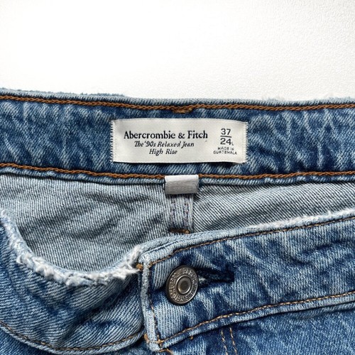 Abercrombie Curve Love 90s Relaxed Jean High Rise Medium Plus Size 37 24 Long - Picture 5 of 12
