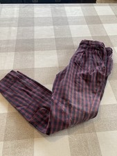 Dublin Azul Marino y Vino Algodón Pesado Elástico Cuadros Jodhpurs 26 Cintura 25 Piernas