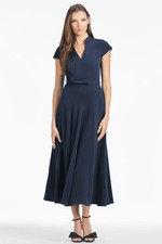 NEW, Sachin Babi MARIAN DRESS Crepe Cap Sleeve Midi Dress SZ 14 MD1899