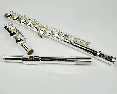Jupit er Flute JFL-511ES 16 over E-Key Silver C Tune playing with Case free ship