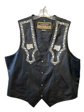 Leather Vest Men Western Cowboy Size 48
