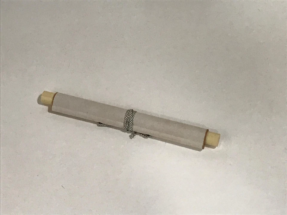 Pergamino colgante corto japonés en blanco de colección soportes de hilo marrón liso SC882 Foto 4 de 4