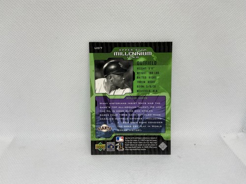 2000 - UPPERDECK LEGENDS - MILLENNIUM TEAM - WILLIE MAYS #UD7 - Bild 2 von 2
