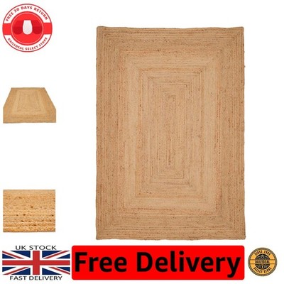 Umweltfreundlicher handgewebter Jute Teppich - Groß 190 cm x 280 cm Scandi Böhmische Eleganz