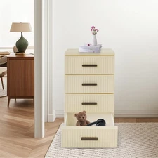 4 Tier Drawer Storage Organizer Drawers 4 Universal Wheels Storage Cabinet