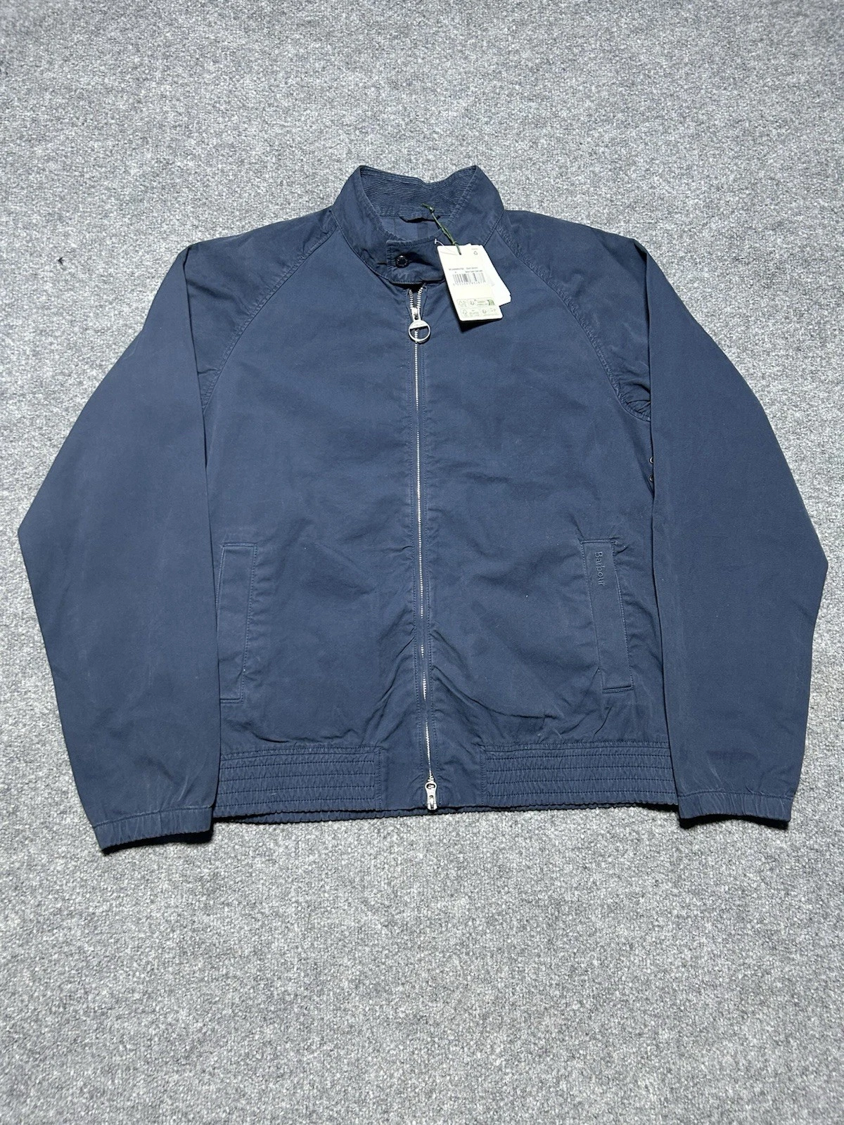 New 300$ Barbour Royston Harrington Jacket Size M Navy Blue Nwt Light Weight