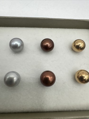 Honora 7 Pairs Cultured Pearl Multicolor Sterling Silver Stud Earrings READ - Picture 7 of 12