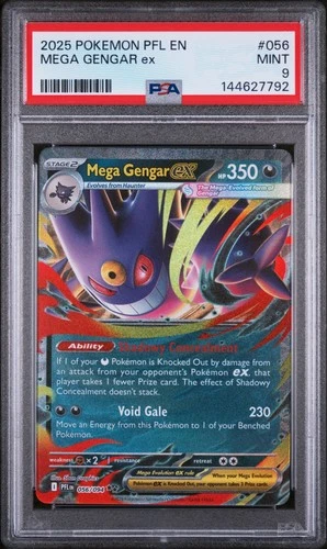 2025 POKEMON PFL EN-PHANTASMAL FLAMES #056 MEGA GENGAR EX PSA 9