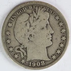 VG 1908 Barber Half Dollar