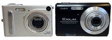 Lot Of 2 Casio Exilim:  Silver 4.0 MP EX-Z4 U; and Black 7.2 MP EX-Z75 AS IS