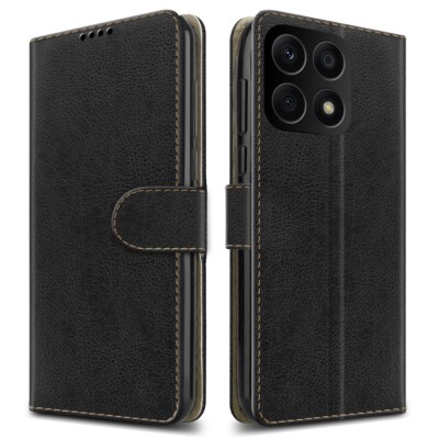 Für Honor X8A Hülle Slim Leder Brieftasche Flip Ständer Handy Cover + Displayschutz