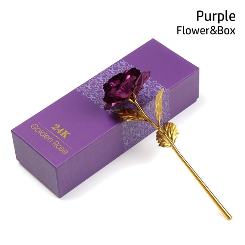 Regalo di San Valentino Dipped Long Stem Manuale 24K Oro Foil Rose Flower - Imagen 18 de 18