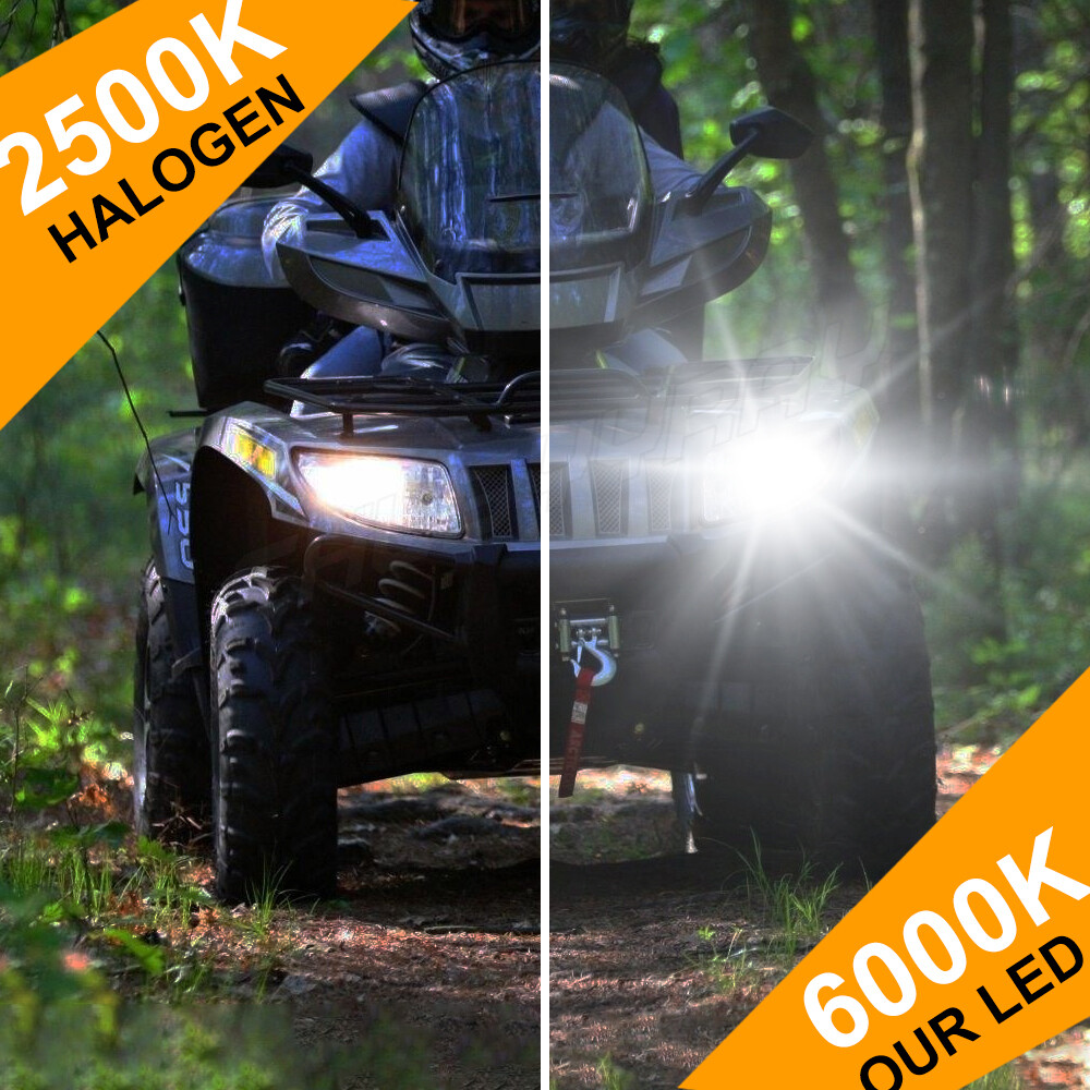 ENJOYAKOM 881 LED Headlight Bulbs – 8000LM 6000K – For Polaris RZR 800 EFI 2008-2010 – IP68 Waterproof