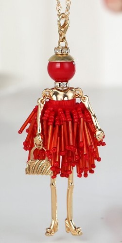 Necklace Pendant Doll Women Girl Jewelry Crystal Rhinestones