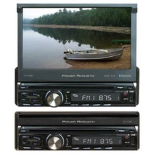 Power Acoustik 7" Flip Down Bluetooth Single Din Touch Screen Monitor DVD Player