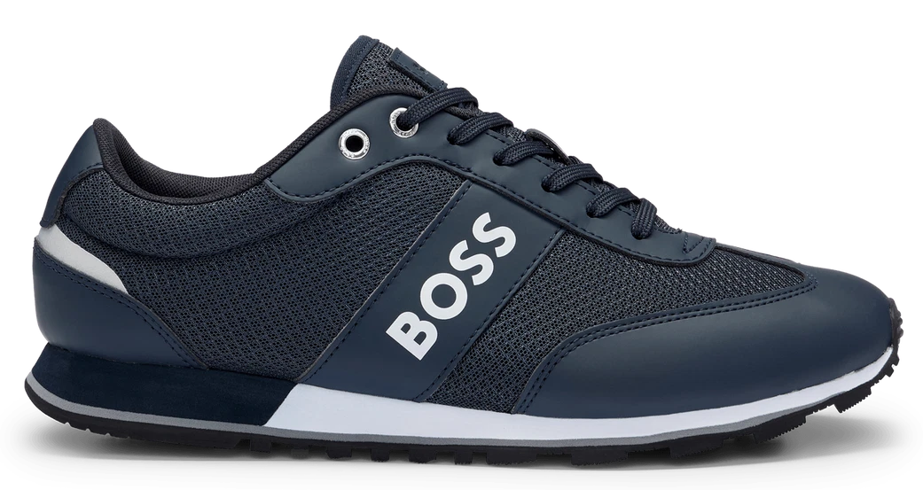 HUGO BOSS $199 Men's PARKOUR RUNN MEMX Sneakers 7-13 Shoes AUTHENTIC NAVY BLUE