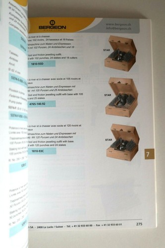 Livre Catalogue fourniture Watch Montre BERGEON ESSENTIEL16 N°191-1-16 Tools - Imagen 6 de 12