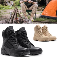Men's Waterproof Tactical Boots Military Work Boots Combat Boots US Size 8-13