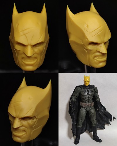 McFarlane Size Unpainted Injustice League Batman Head Sculpt 1/12 Scale Fit 7'' - Picture 4 of 18