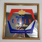 Molson Canadian Beer Mirror Vintage 13"x13" Bar Pub Sign Wood Frame