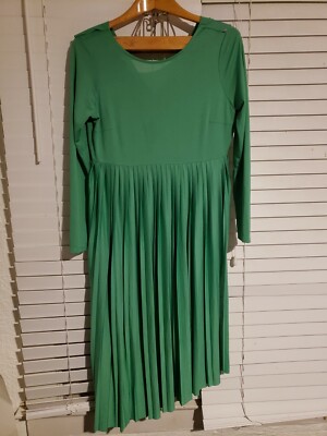 Asos Maternity pleated green dress Midi Dress sz 10 NEW asymmetric hem |  eBay