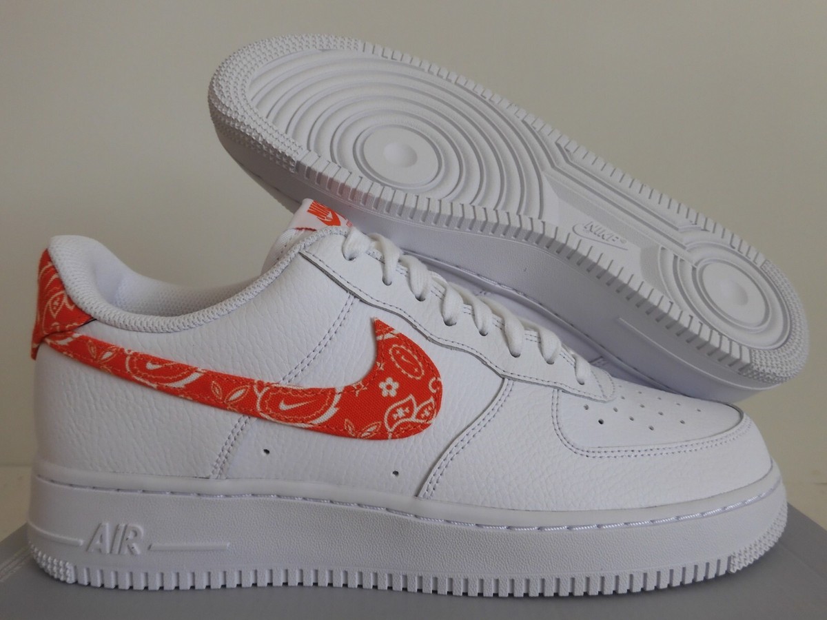 【NIKE】 Air Force 1 Essential NIKE AIR FORCE 1 07 ESSENTIAL WHITE-ORNG WOMENS SZ 12-MENS