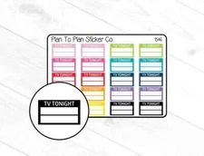 1546~~TV Tonight Boxes Planner Stickers.