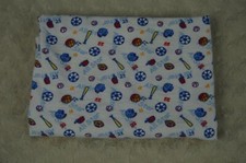 Koala Baby All Star Sports Baby Receiving Blanket White Blue Flannel Soccer Ball