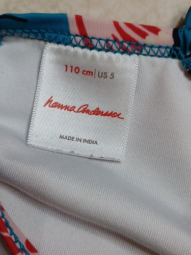 Hanna Andersson Girls Swim Top 110 CM 5 US Blue Pink Butterflies - Picture 4 of 4