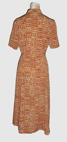 Leslie Fay Dress ~ Womens 10P ~ Chiffon ~ Aztec/South West Design ~ Midi - Picture 6 of 15