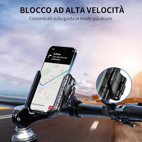 Porta Cellulare Moto E Scooter - Porta Telefono Moto Antivibrazione - Supporto T - Foto 5 di 12