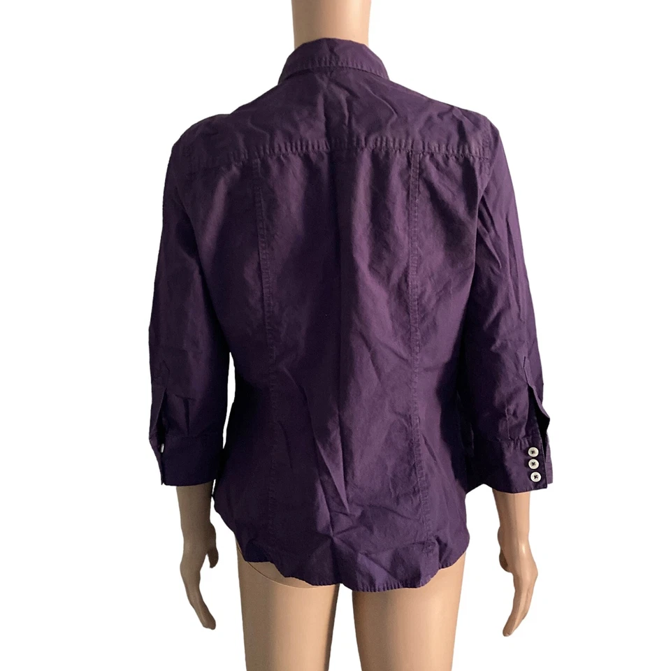 Camisa Van Heusen Mujer Mediana Púrpura Botón Frontal Foto 2 de 4