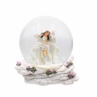 Schneekugel Elfe sitzt auf Einhorn in Glaskugel Glimmerkugel Traum Kugel