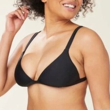 Andie Bikini Swim Top Women's L Black Caicos Top  AT185 NWT 7762