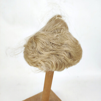 Vintage Puppenperücke, 8,5''/9'', Kunsthaar, blond, kurze Haare, Pferdeschwanz, ESPECO