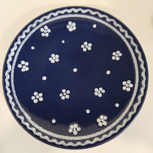 Gmundner Keramik Austria Dirndl Blau Cup and Saucer Blue White Floral - Picture 4 of 12