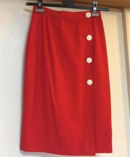 VALENTINO GARAVANI Knee Length Skirt Women wool red Size 40 Made in Italy