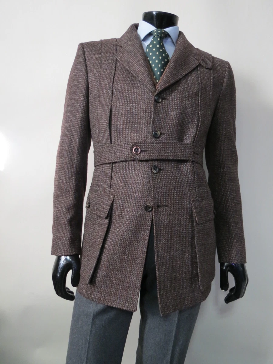 VTG Burberrys' Prorsum Union made Heavy tweed Full belted Norfolk Jacket 40 R