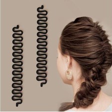 2x Magic French Hair Twist Braiding Maker Styling Clip Roller Tool Bun Making UK