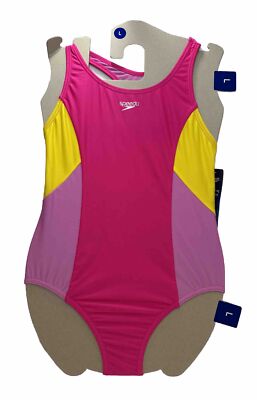 Speedo Youth 1-piece Swimsuit UPF 50+ Chlorine Resistant Size L (14) NEW W/tags