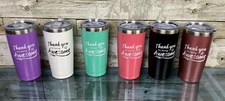"Thank You for Being Awesome" Tumbler 20 oz Stainless with Straw & Keychain