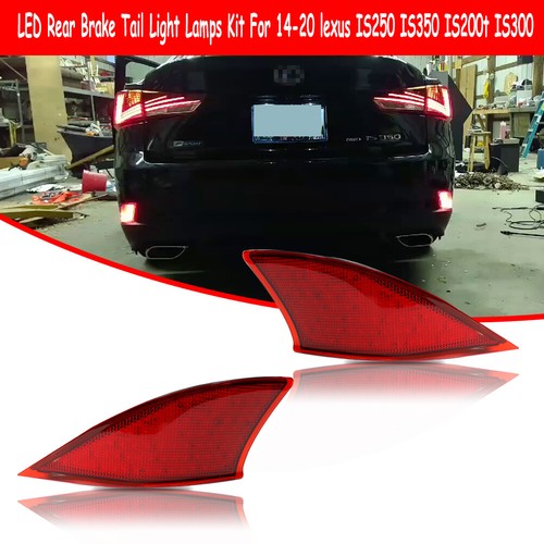 Red Lens Tail Brake Signal LED Rear Fog Lights For 2014-2020 Lexus IS250 IS350 - Picture 2 of 9