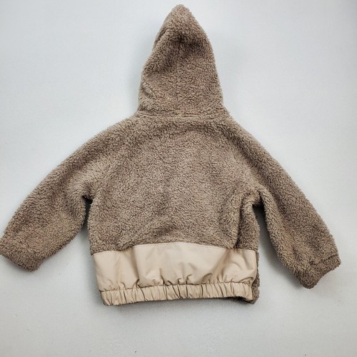 Patagonia Fleece Jacket Kids 4T Hooded Los Gatos Brown Berber Button Pockets - Picture 5 of 7