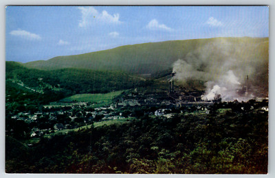 c1960s Covington WV Pulp Paper Mill Jackson River Industrial Postcard