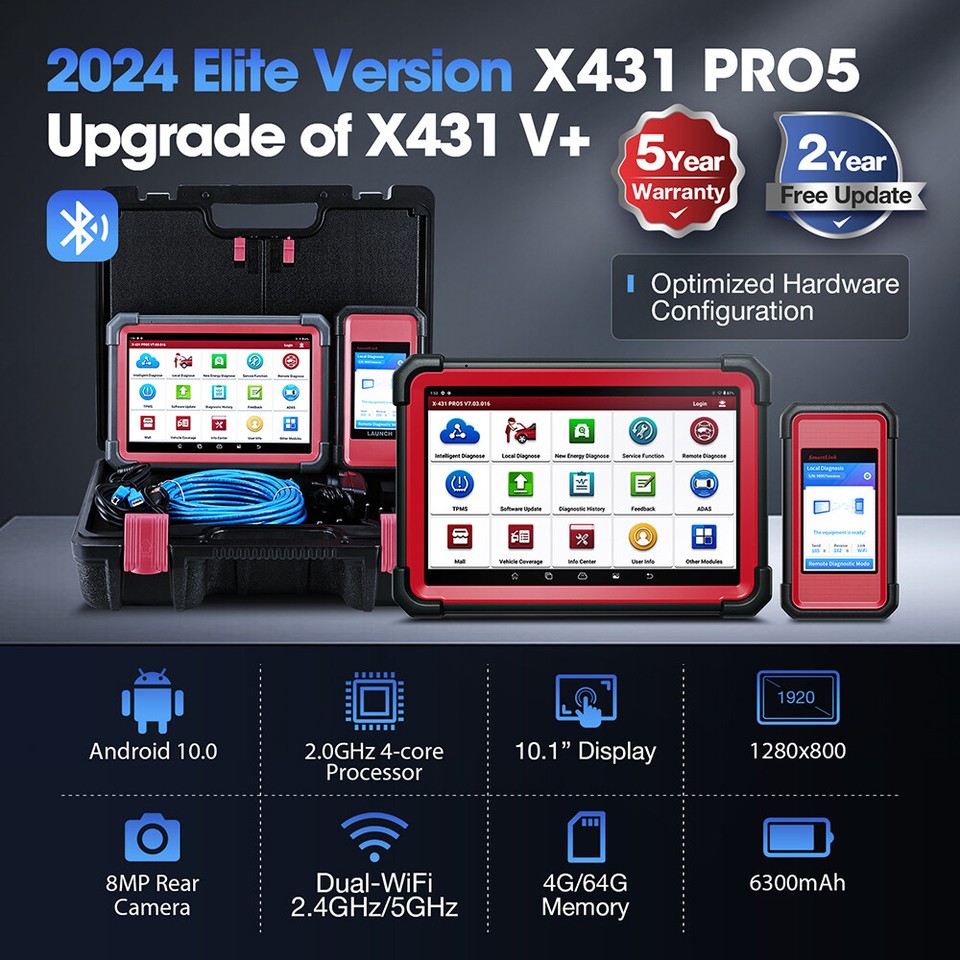 LAUNCH X431 PRO 5 PAD V+ Car Diagnostic Scanner Tool Programming Key ...