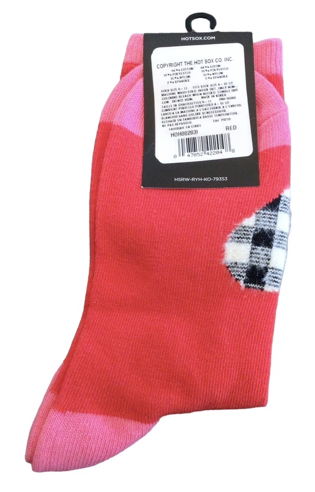 Hot Sox Women’s Multi Color & Black/White Buffalo Plaid Heart NWTS - Image 2 of 4