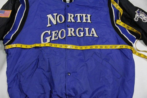 DeLong North Georgia Saints Baseball Jacket Men's Sz XL Black Blue Colorblock - Picture 10 of 11