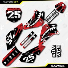 Red Savage Camo Racing Graphics Sticker Kit fits Suzuki DRZ125 01-07 DRZ 125
